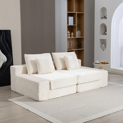 Double Lounge Chaise,Cloud Plush Sofa Bed,Upholstered Boneless Cloud