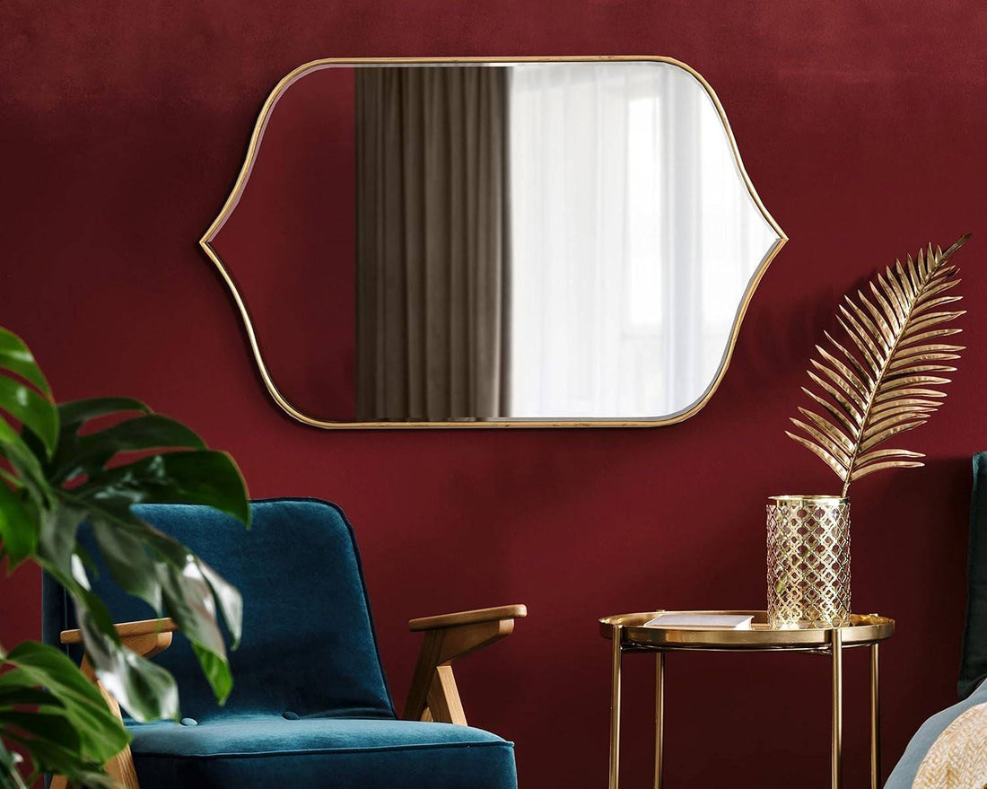 Contemporary Tyla Wall Mirror, 20 X 32, Gold Finish, Decorative
