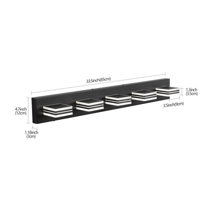 Modern 5-Light LED Vanity Light - Sleek Bathroom Wall Fixture, Iron &amp;