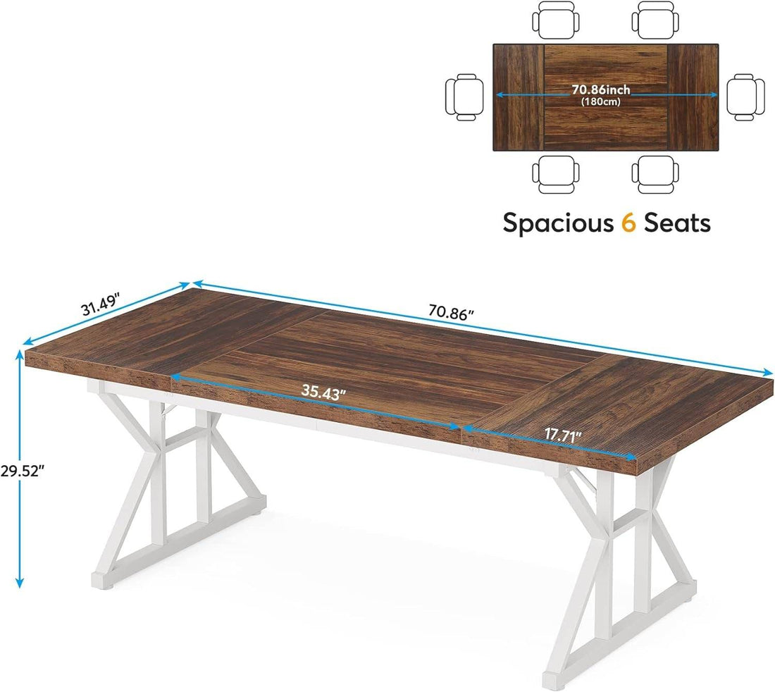 70.8-Inch Executive Desk, Large Computer Office Desk Workstation,