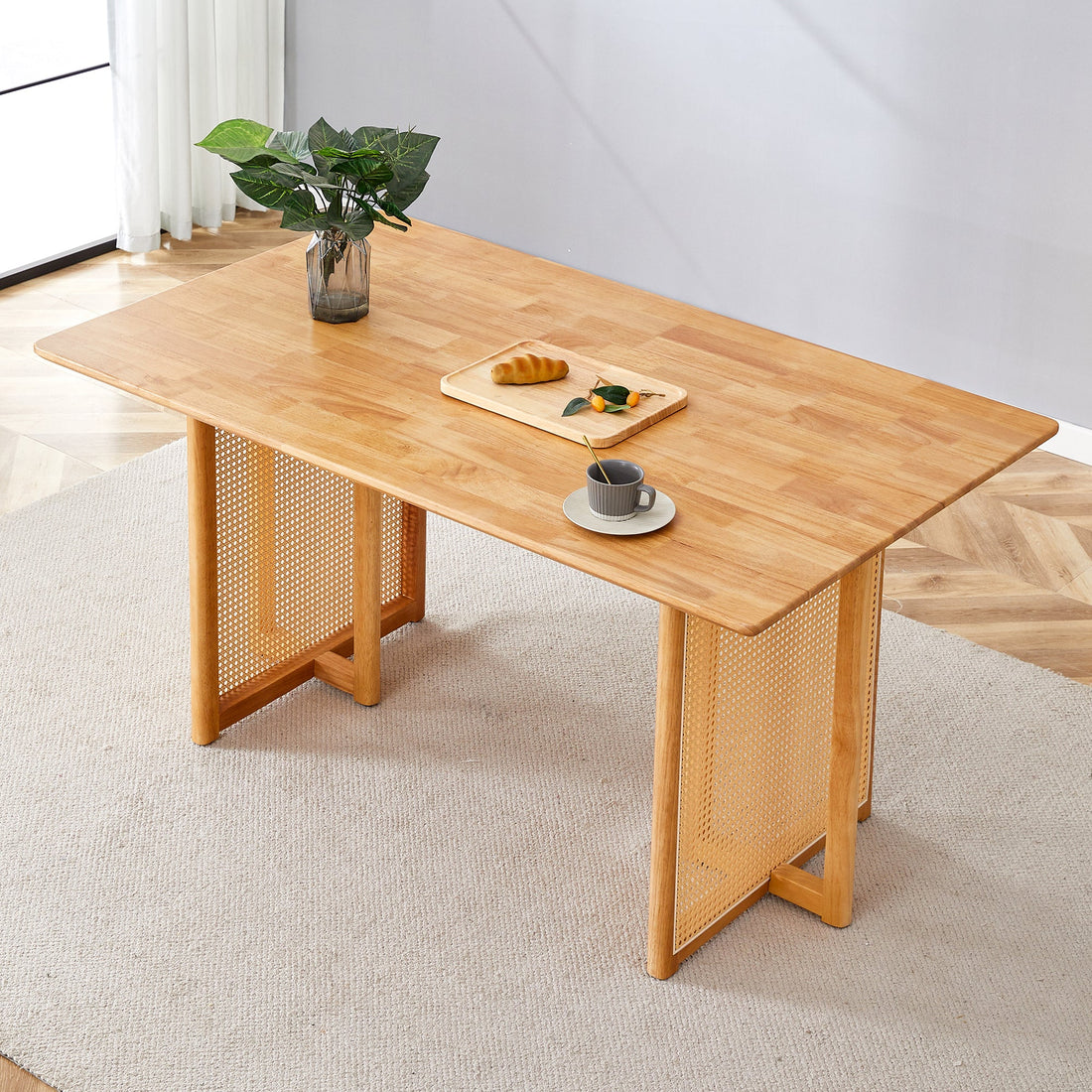 Chinese country retro solid wood dining table, simple modern imitation