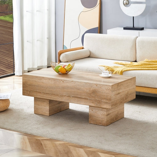 Modern Simple Light Wood Texture MDF Coffee Table - 43.3&