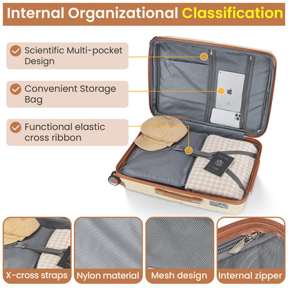 Luggage Sets 4 Piece(14/20/24/28) PP Lightweight &amp; Durable Expandable