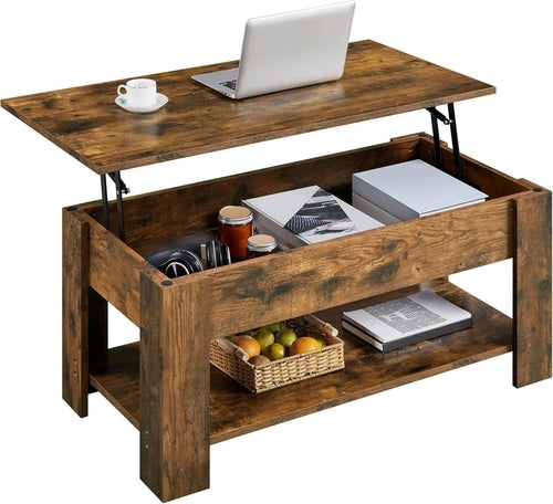 Coffee Table, 47.5In Lift Top Coffee Table with Hidden Compartment and