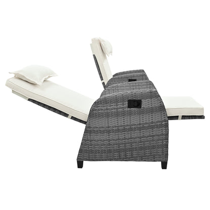 Outdoor Rattan Two-person Combination With Coffee Table, Adjustable,