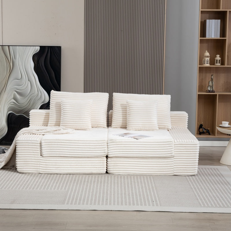 Double Lounge Chaise,Cloud Plush Sofa Bed,Upholstered Boneless Cloud