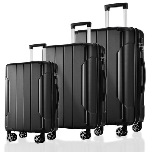 Luggage Sets 3 Piece, Expandable Hard shell ABS Suitcases with Double