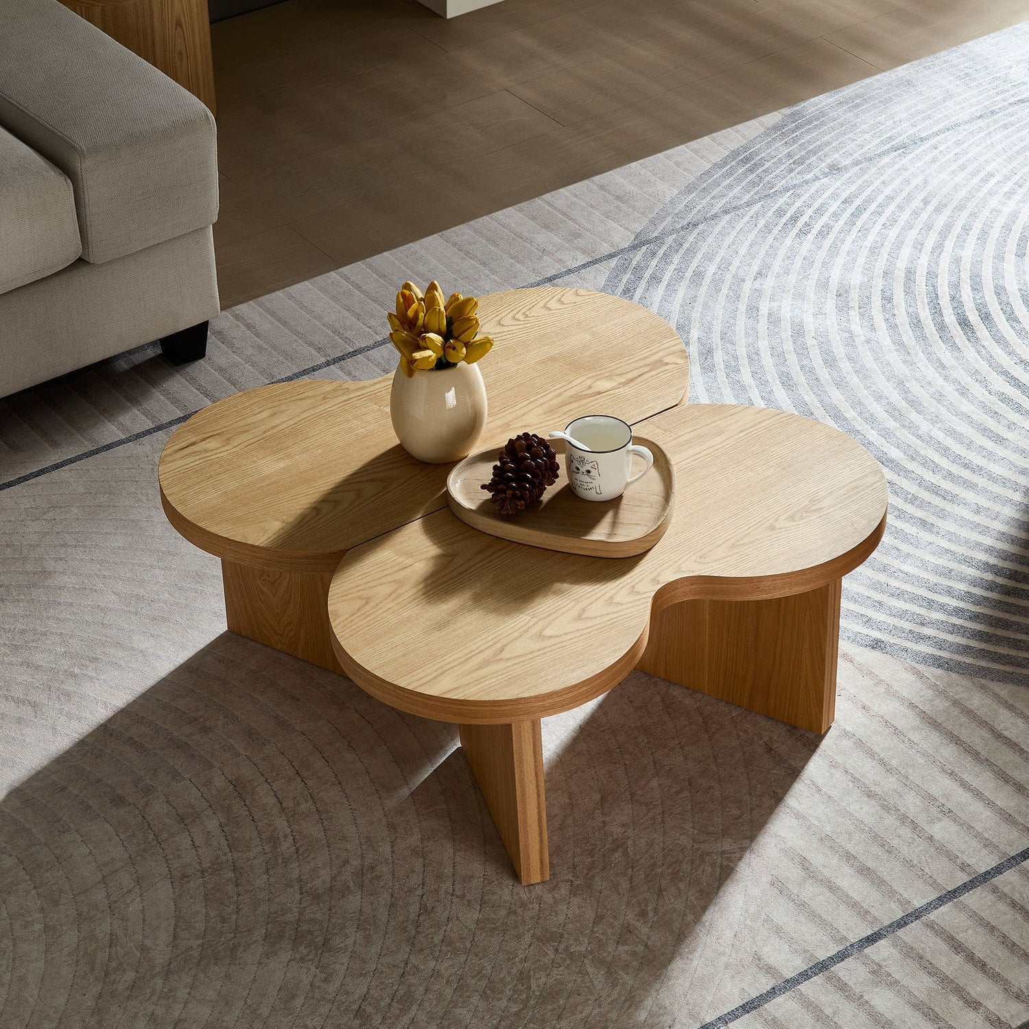 Modern Butterfly MDF Coffee Table, Used In Living Rooms, Bedrooms,