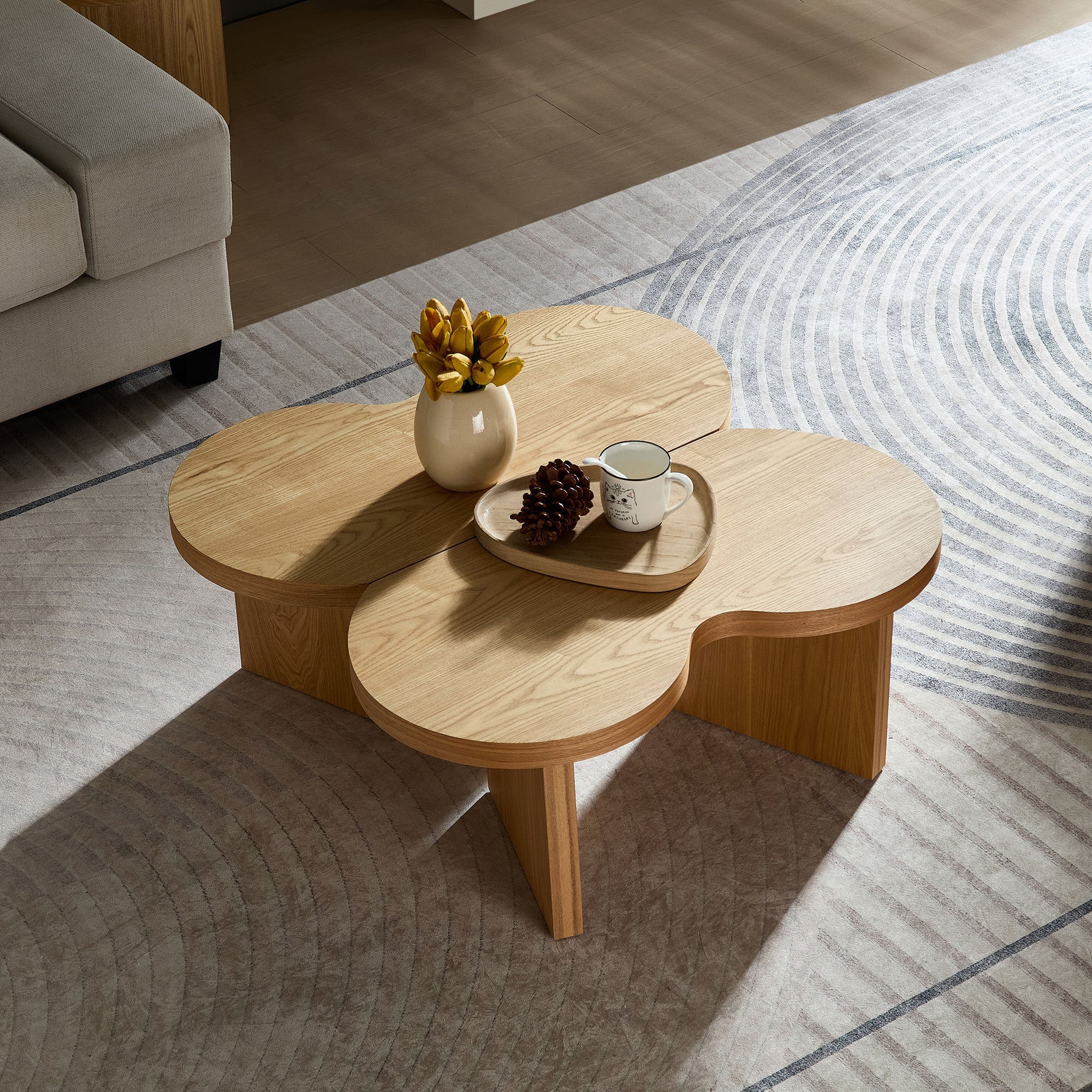 Modern Butterfly MDF Coffee Table, Used In Living Rooms, Bedrooms,