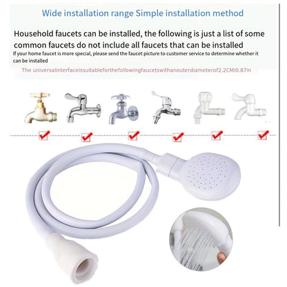 1pc Quick-Connect Portable Shower Head Attachment - Effortless Hair Washer &amp; Pet Groomer - Durable Multifunctional Spray Nozzle for Sink Faucets - Easy Indoor/Outdoor Use