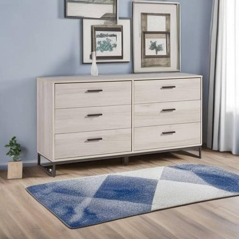 Socalle 6 Drawer 59&quot; Dresser, Beige