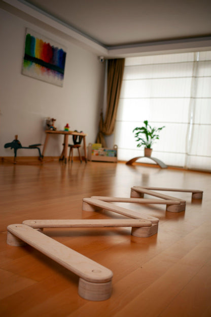 Circular Wooden Balance Beam Set | Montessori