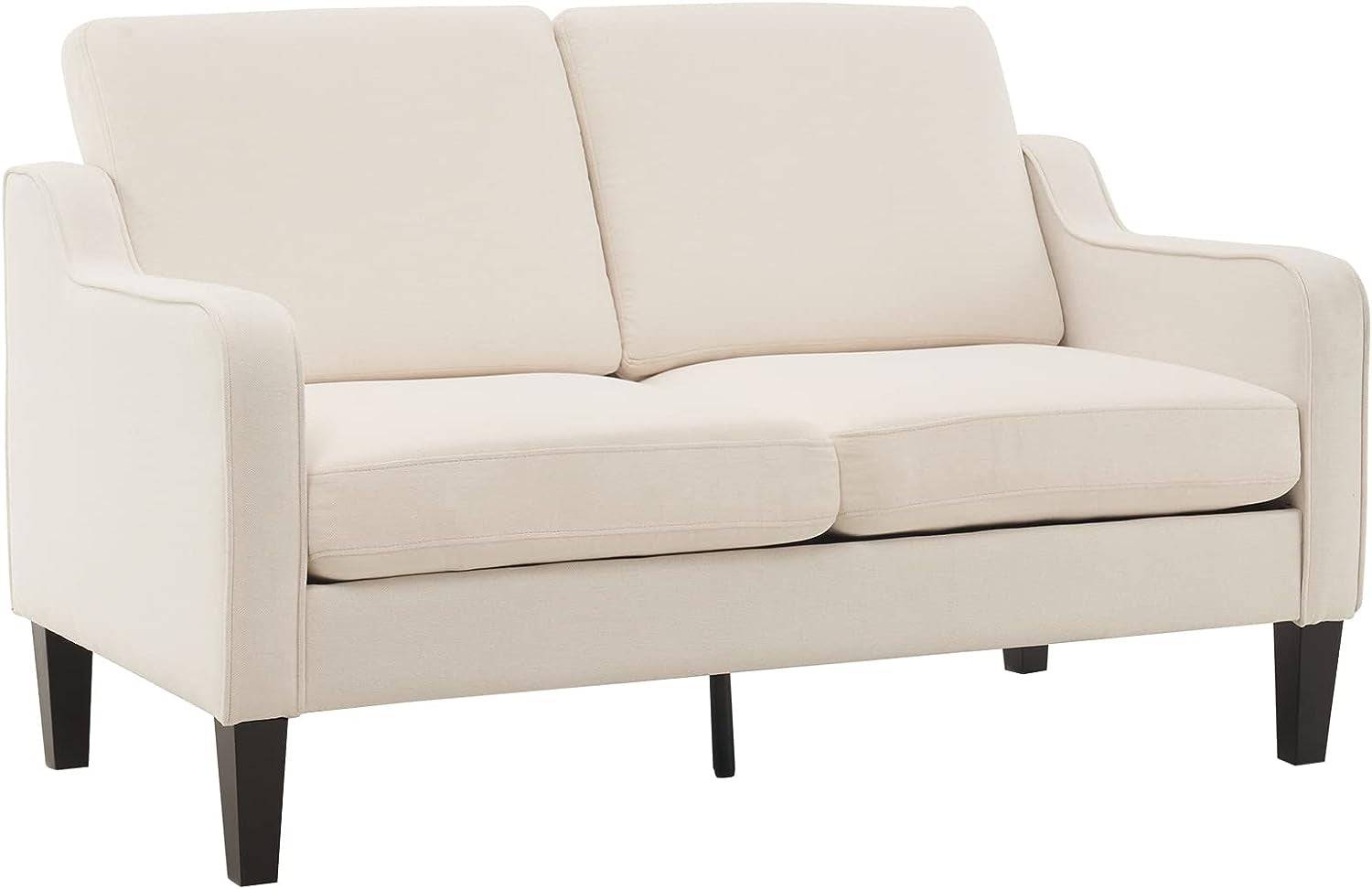 Beige Mid-Century Modern Loveseat (53&quot;) rana