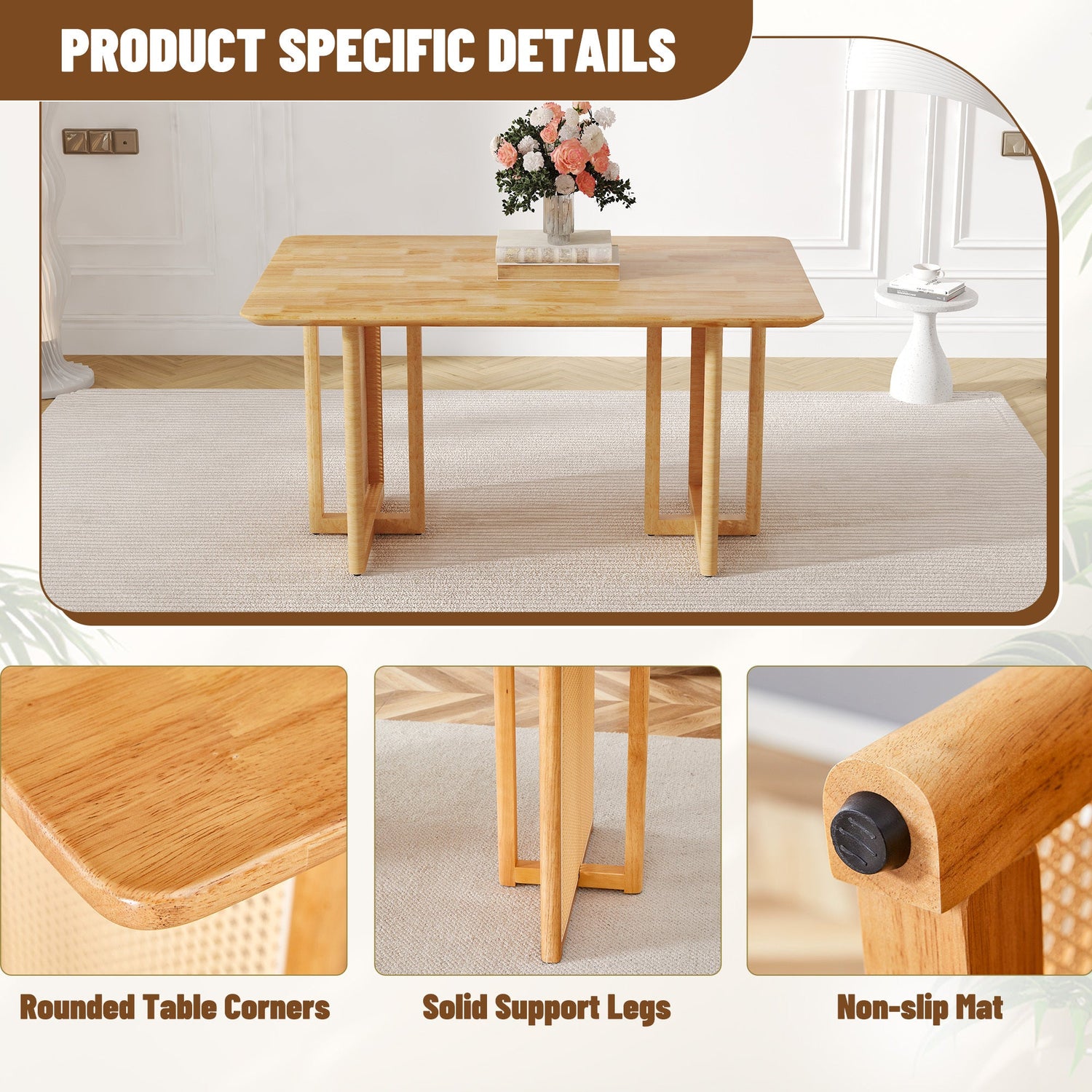 Chinese country retro solid wood dining table, simple modern imitation