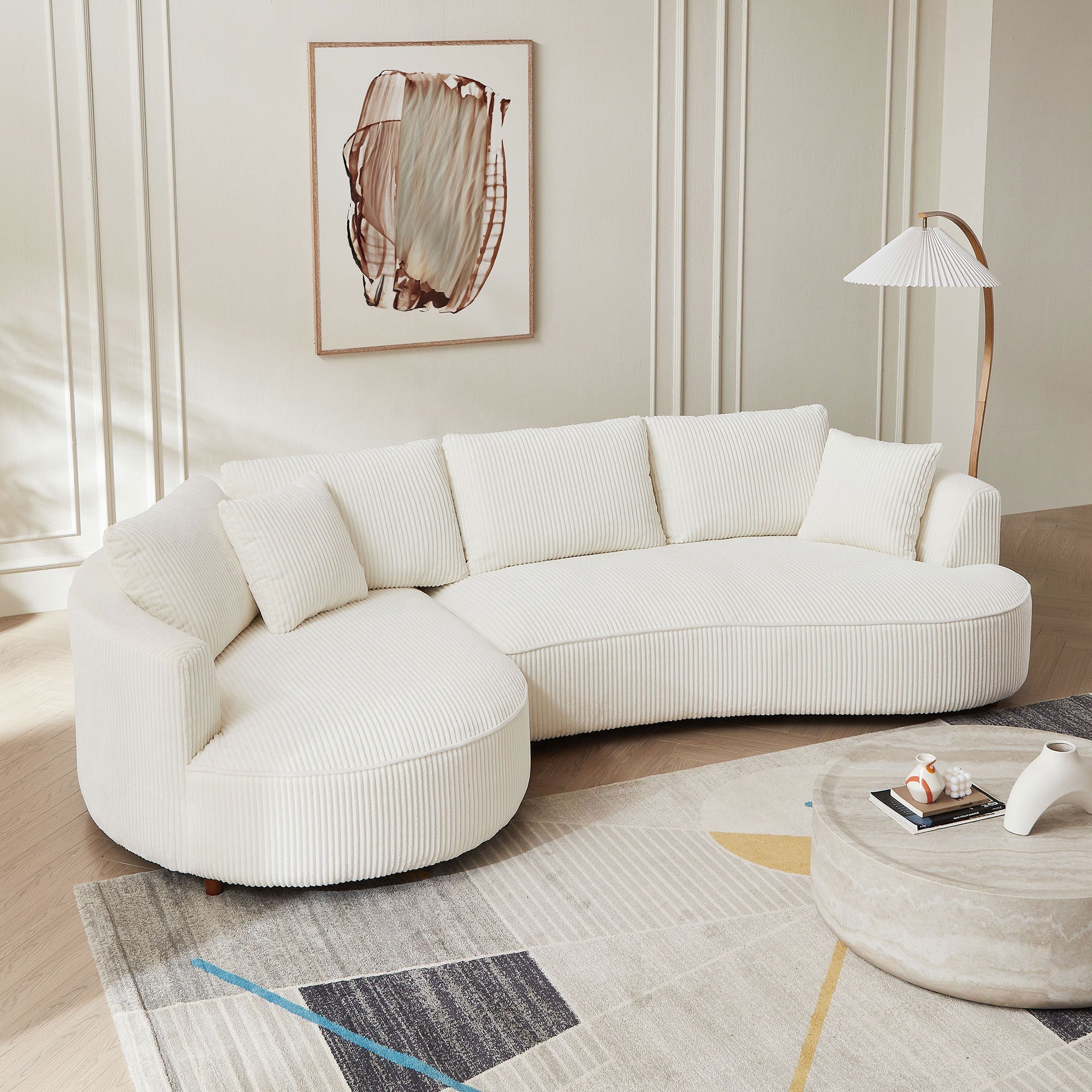 122.04 inch Oversized Sectional Sofa, Modern Couch with Chaise, Comfy