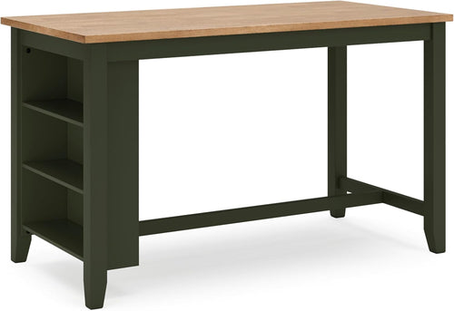Gesthaven Modern Counter Height Dining Table with 3 Shelves and