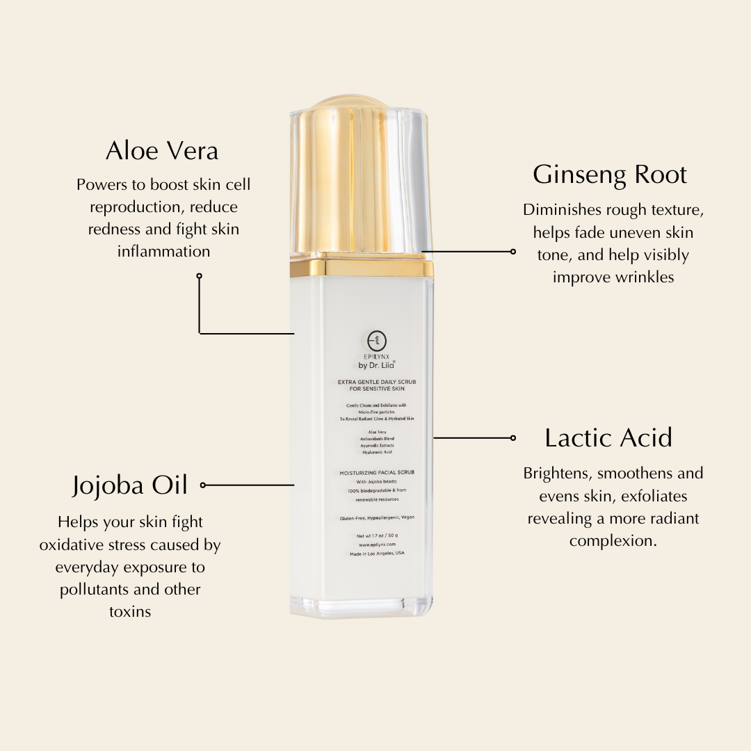 Gentle Exfoliating Face Scrub – Hyaluronic Acid, Aloe Vera &amp;