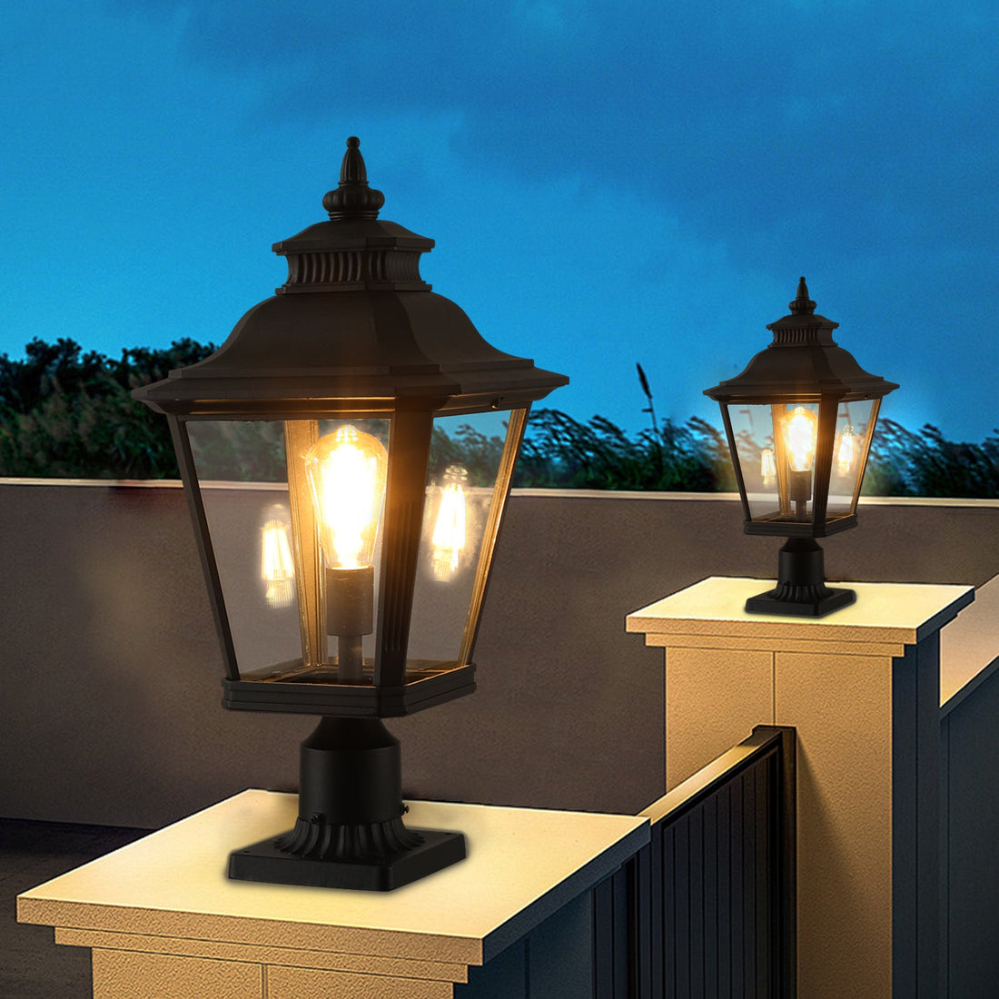 Outdoor Glass Column Headlights Supports multiple types of light bulbs