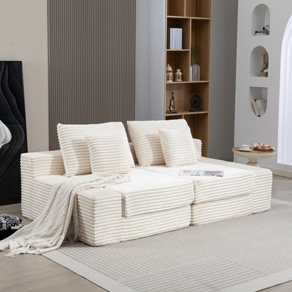 Double Lounge Chaise,Cloud Plush Sofa Bed,Upholstered Boneless Cloud