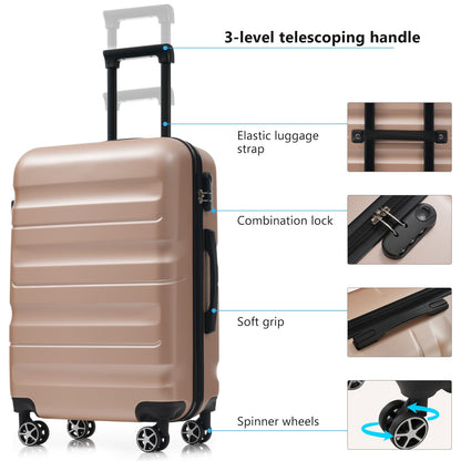 Hardshell ABS Luggage Set - Lightweight &amp; Durable Suitcases with Dual