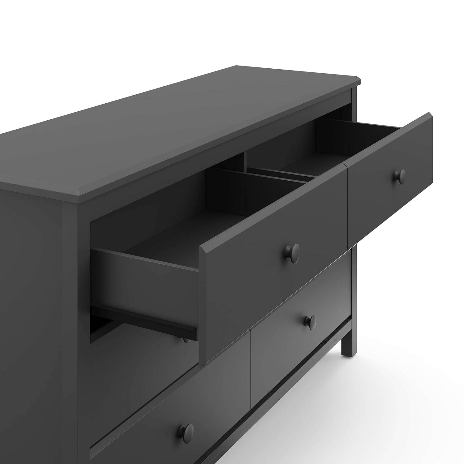 Alpine 6 Drawer Double Dresser (Gray) – GREENGUARD Gold Certified,