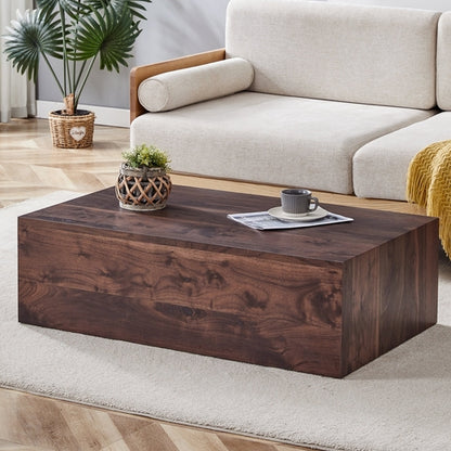 39.3*23.6*12 Inch Walnut Wood Grain MDF Coffee Table - Luxurious