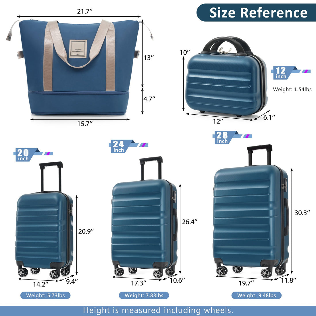 Hardshell ABS Luggage Set - Lightweight &amp; Durable Suitcases with Dual