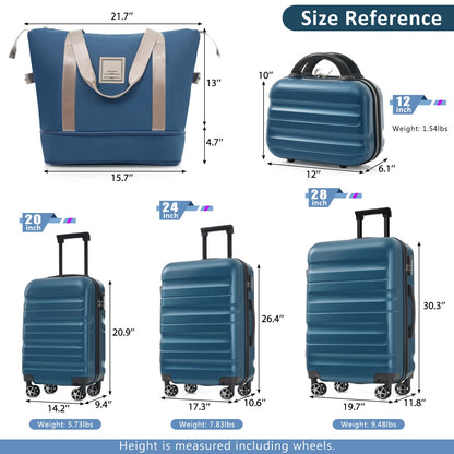 Hardshell ABS Luggage Set - Lightweight &amp; Durable Suitcases with Dual