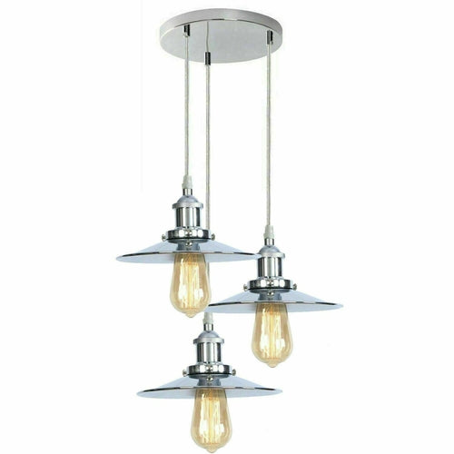 Modern 3-Light Pendant Ceiling Fixture Lighting | Chrome Finish Home