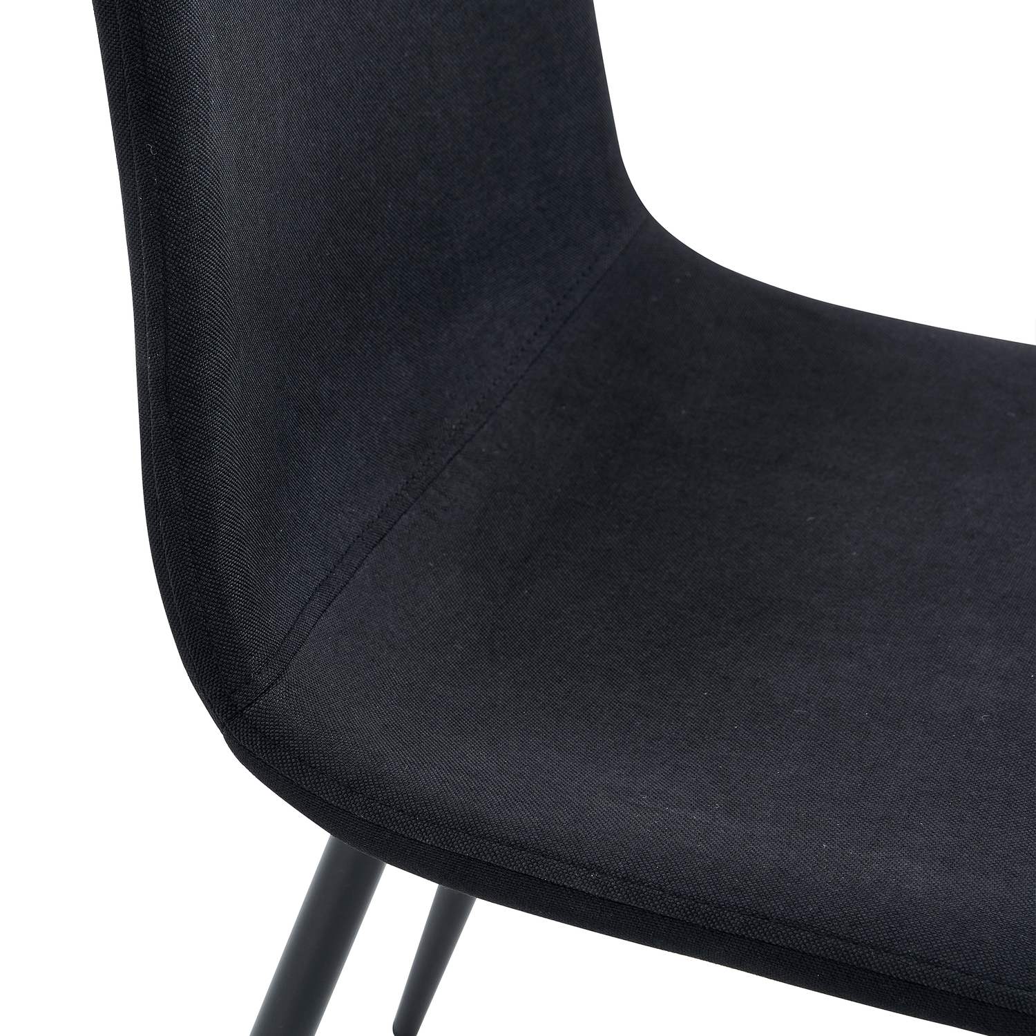 Luxury Simple Chair - Set of 4 BLACK Linen-Cotton Material High