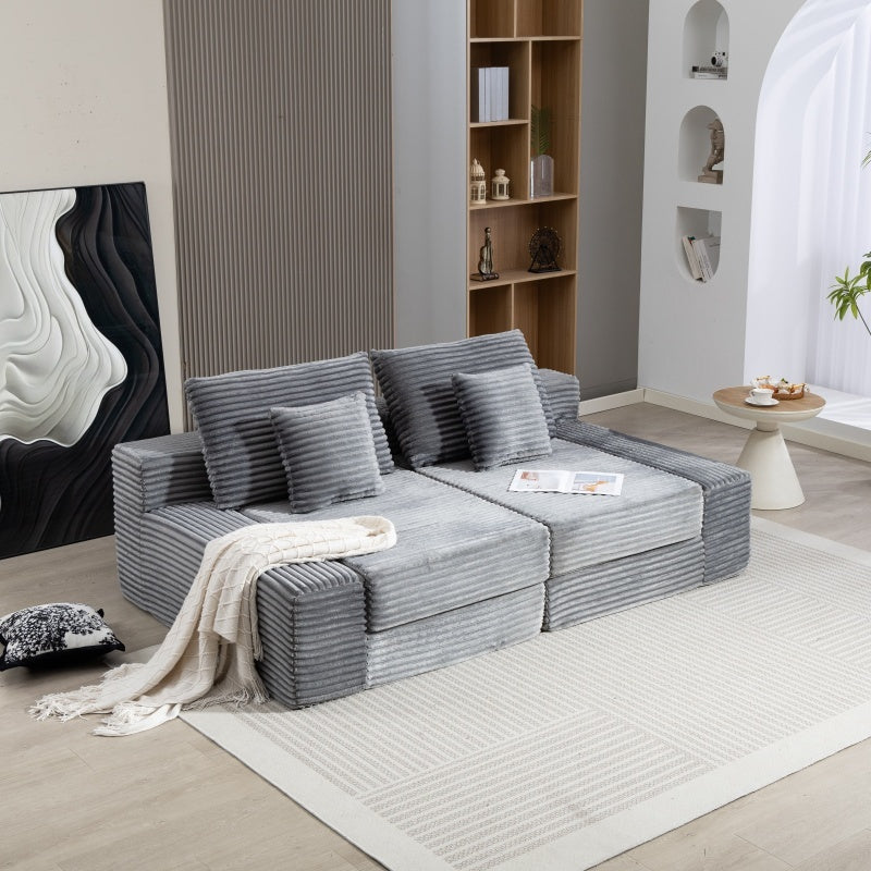Double Lounge Chaise,Cloud Plush Sofa Bed,Upholstered Boneless Cloud
