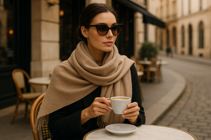 Orange Pashmina Winter Scarf 6 Ft Long