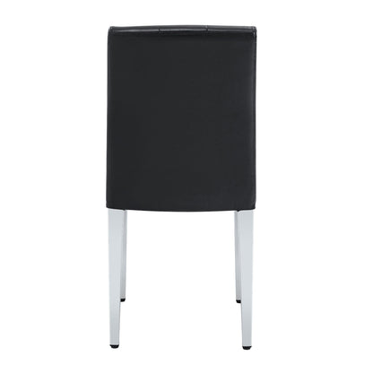 4-pack black PU dining chairs: ergonomic buckle backrest, 35 inches