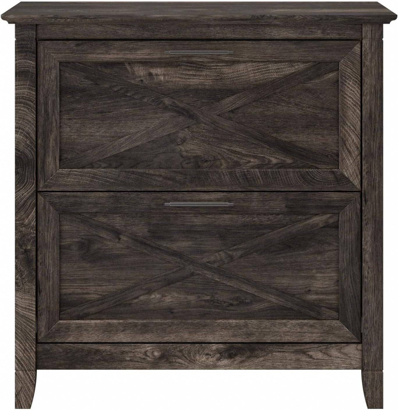 Bush Furniture Key West 2 Drawer Lateral File Cabinet in Dark Gray