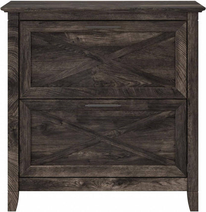 Bush Furniture Key West 2 Drawer Lateral File Cabinet in Dark Gray