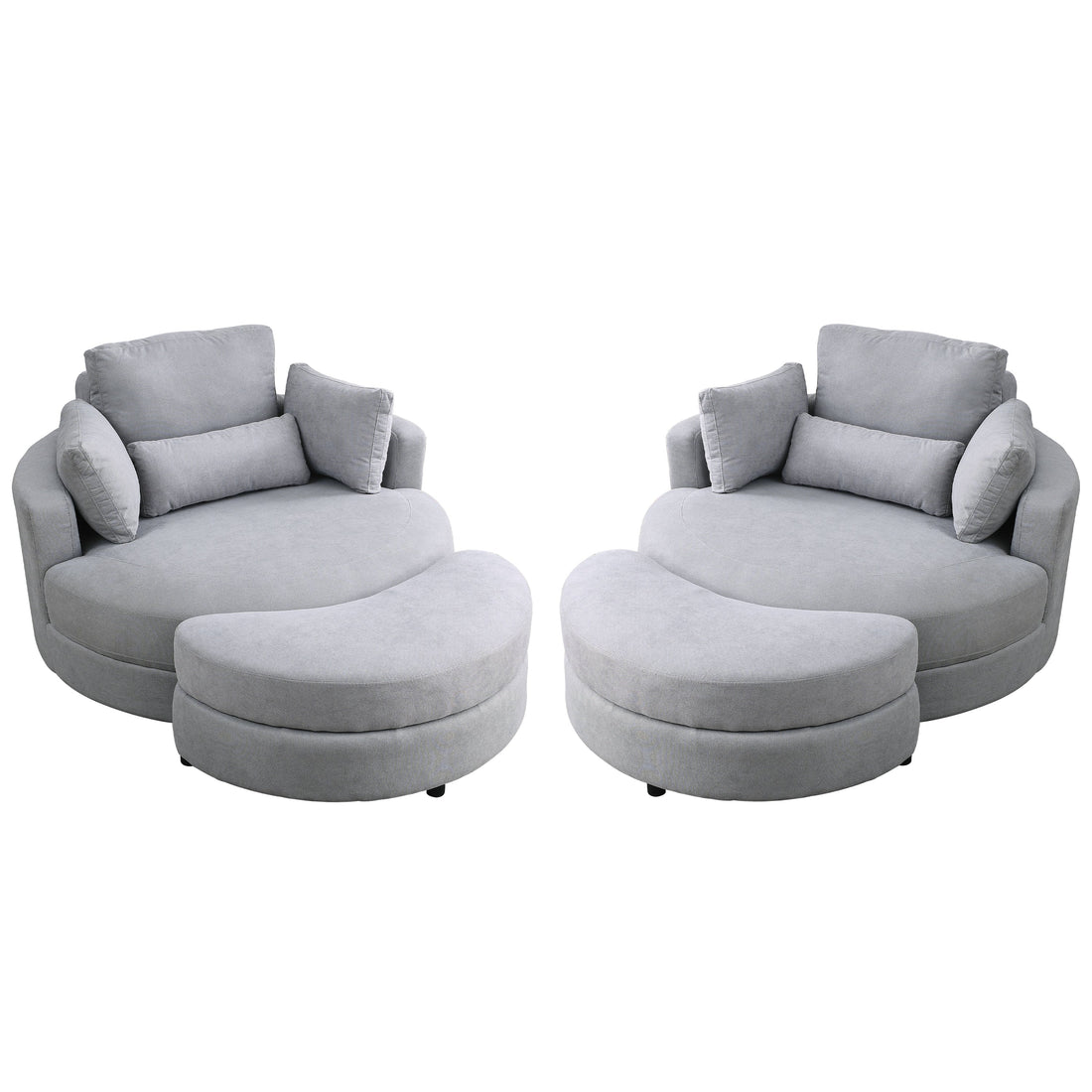 Swivel Accent Barrel Modern Grey Sofa Lounge Club Big Round Chair with
