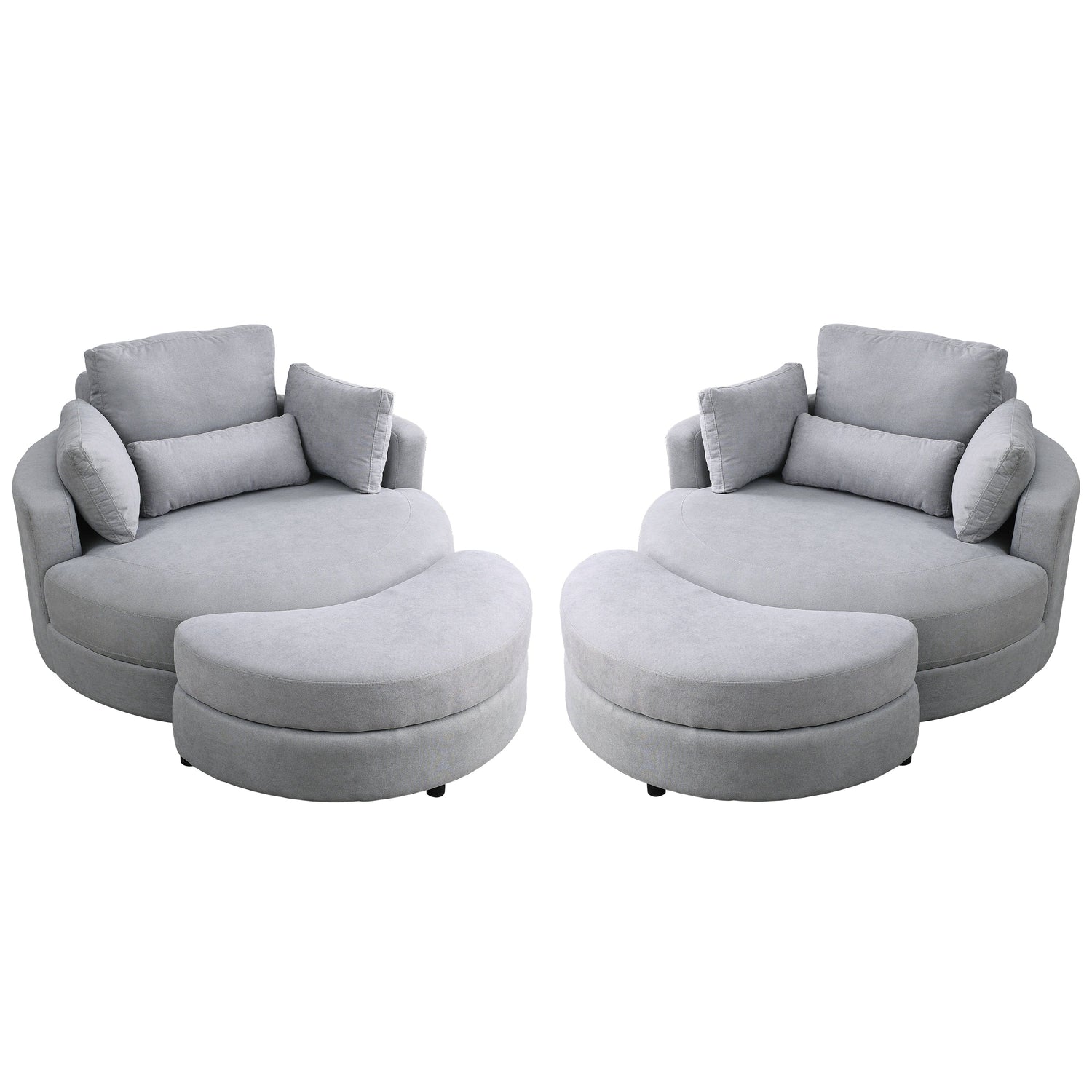 Swivel Accent Barrel Modern Grey Sofa Lounge Club Big Round Chair with