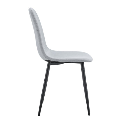 Comfortable Linen-Cotton Dining Chair Set - Four Pieces in Light