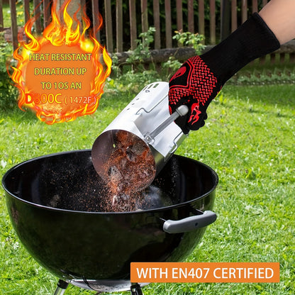Heat Resistant Silicone BBQ Grilling Gloves, 2 pack