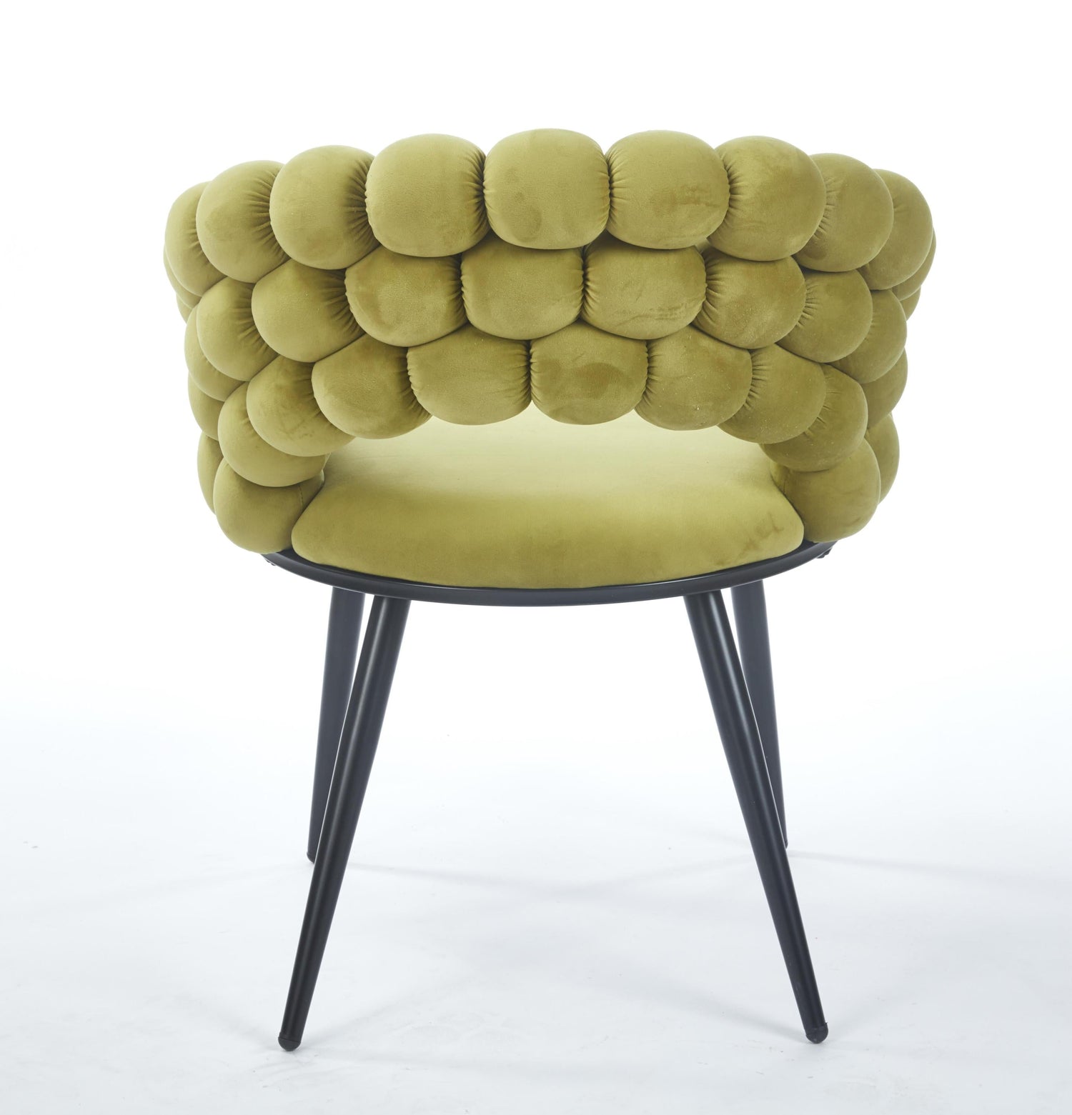 Green Modern chair(set of 2 ) with golden color iron tube legs,  soft