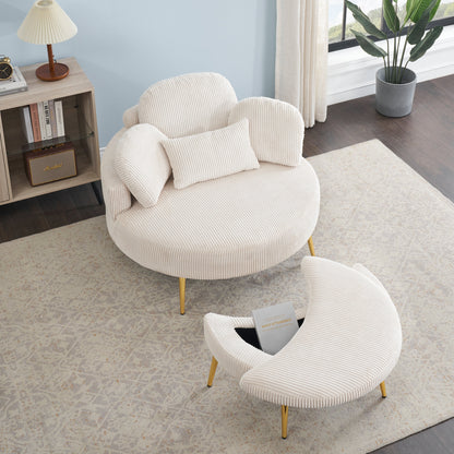 61 inches beige comfortable seat, small sofa with small end table,
