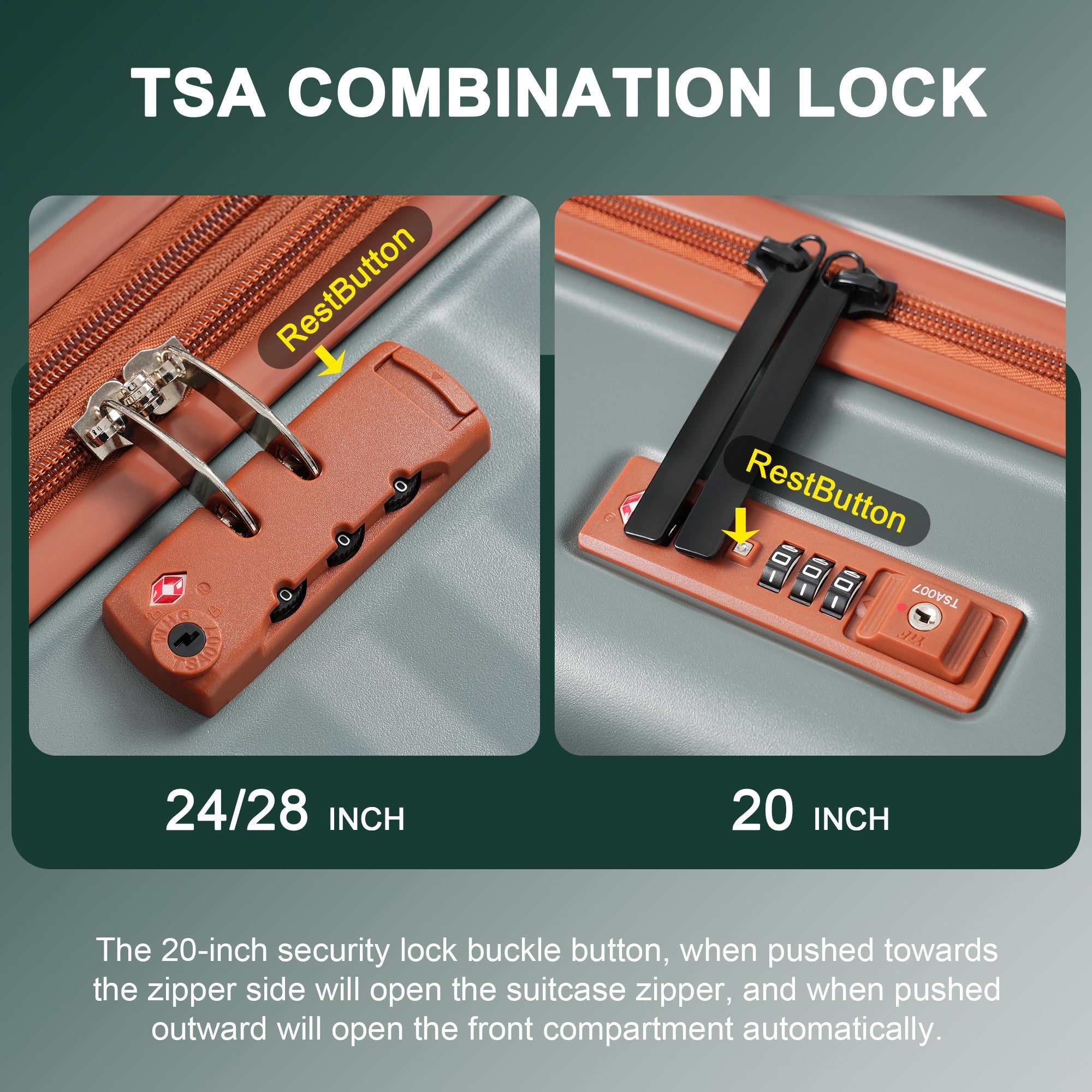 Luggage Sets 5 Piece with Front Opening , Hardside Expandable Carry on