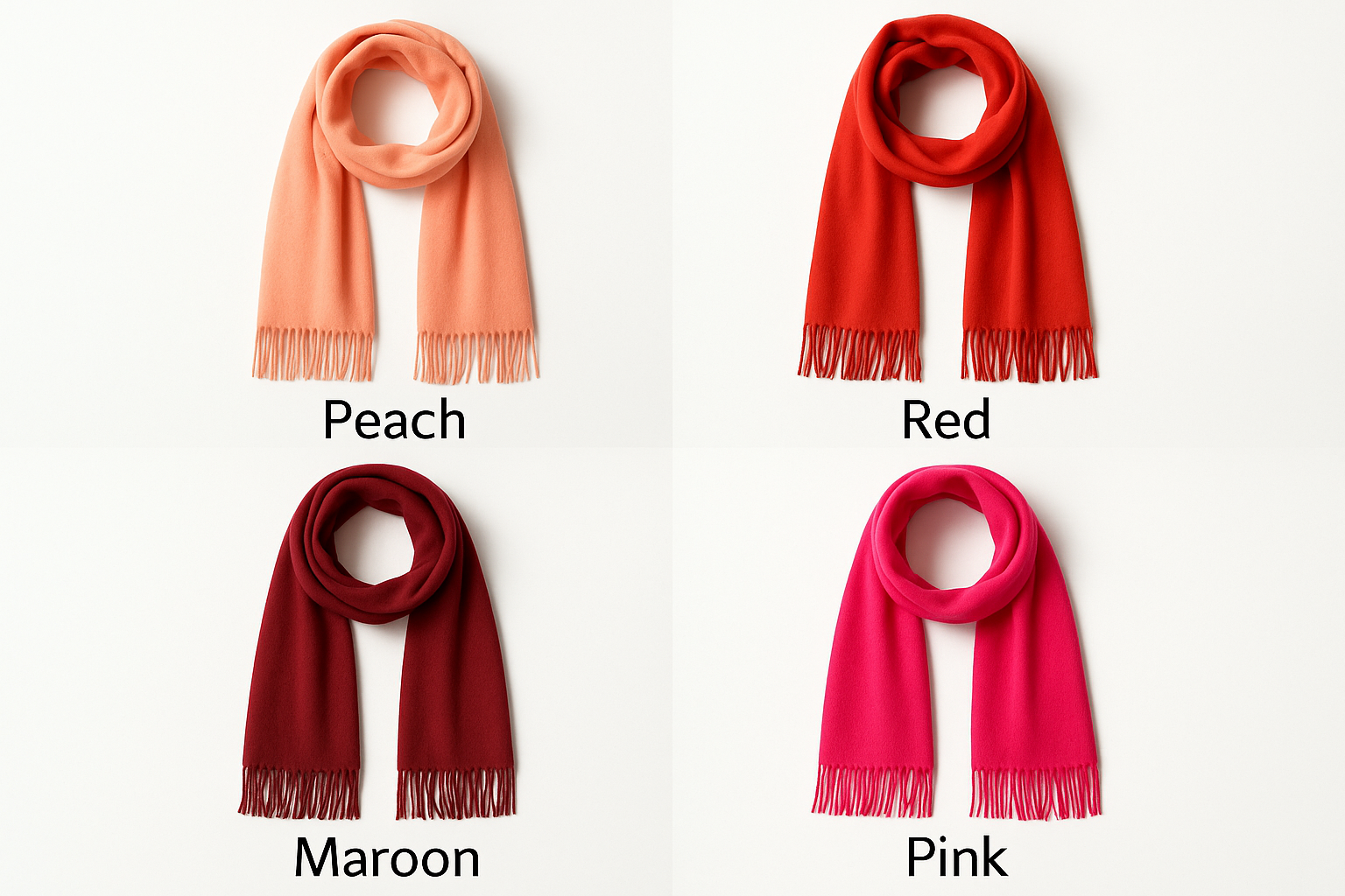 Orange Pashmina Winter Scarf 6 Ft Long