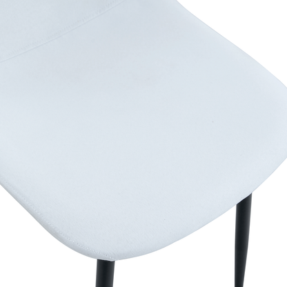 Luxury Simple Chair - Set of 4 WHITE Linen-Cotton Material High