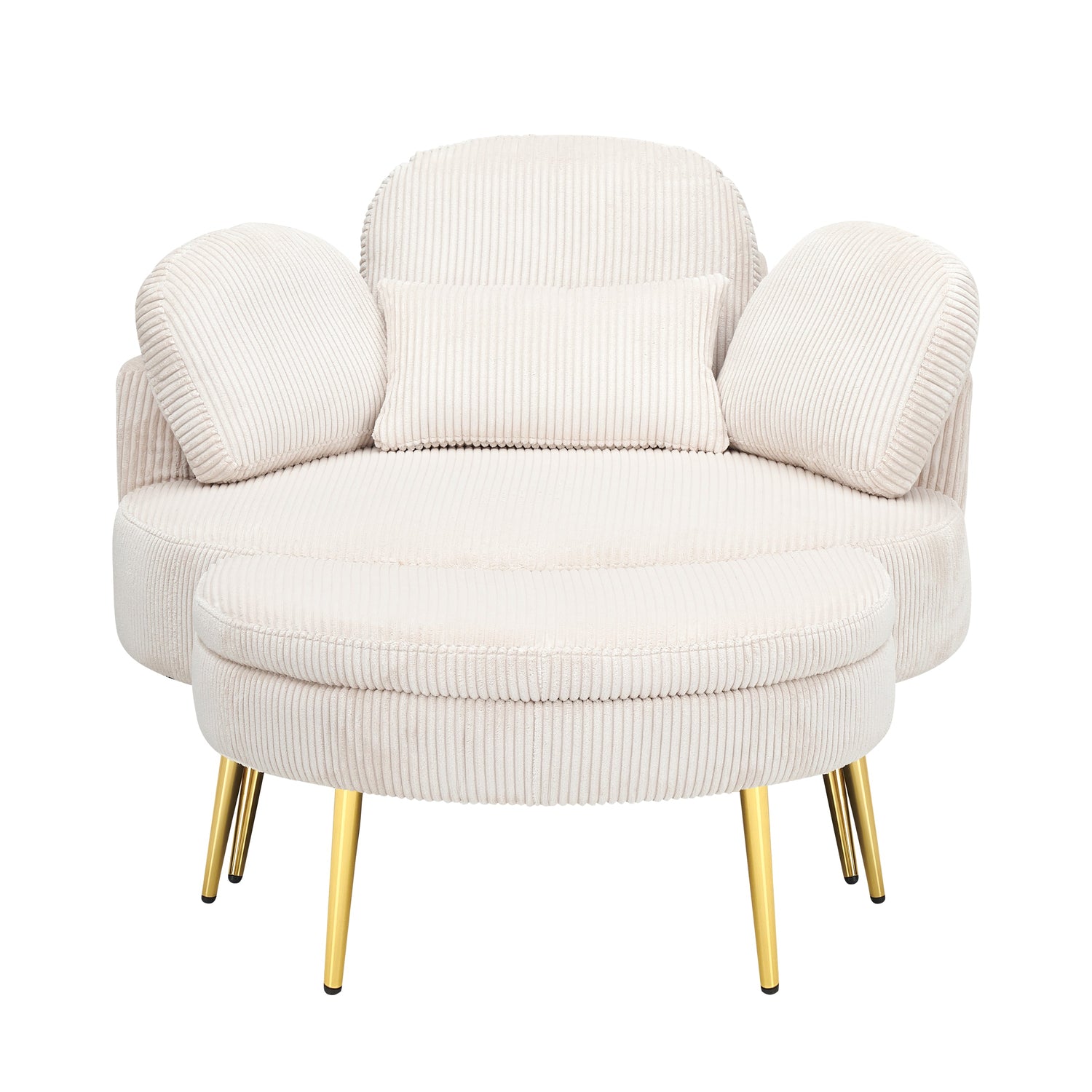 61 inches beige comfortable seat, small sofa with small end table,
