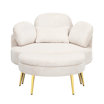 61 inches beige comfortable seat, small sofa with small end table,