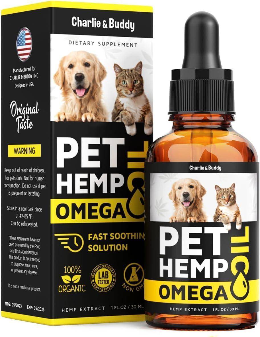 Charlie&amp;Buddy H–µmp and Salmon Oil for Dogs Skin and Coat H–µalth   3