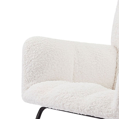 Comfy Upholstered Lounge Chair Rocking Chair with High Backrest, for