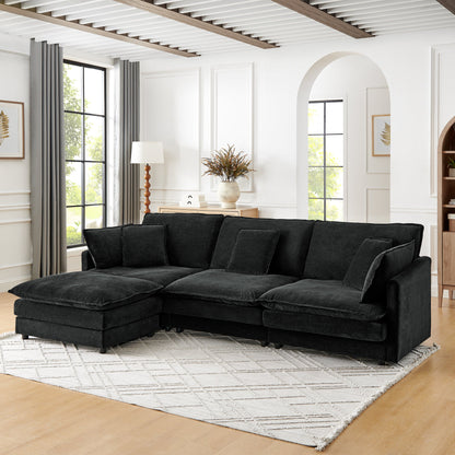 Modern Home Living Room L-Shaped Sectional Sofa Couches with Storage