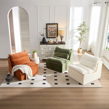 Accent Armless Chair Lazy Floor Seating, Leisure Accent Single Couch